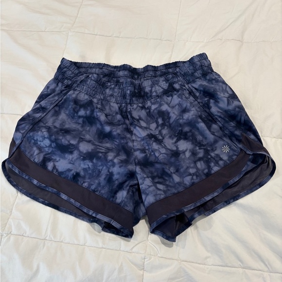 Athleta Blue Tie-Dye Athletic Shorts - Picture 1 of 5